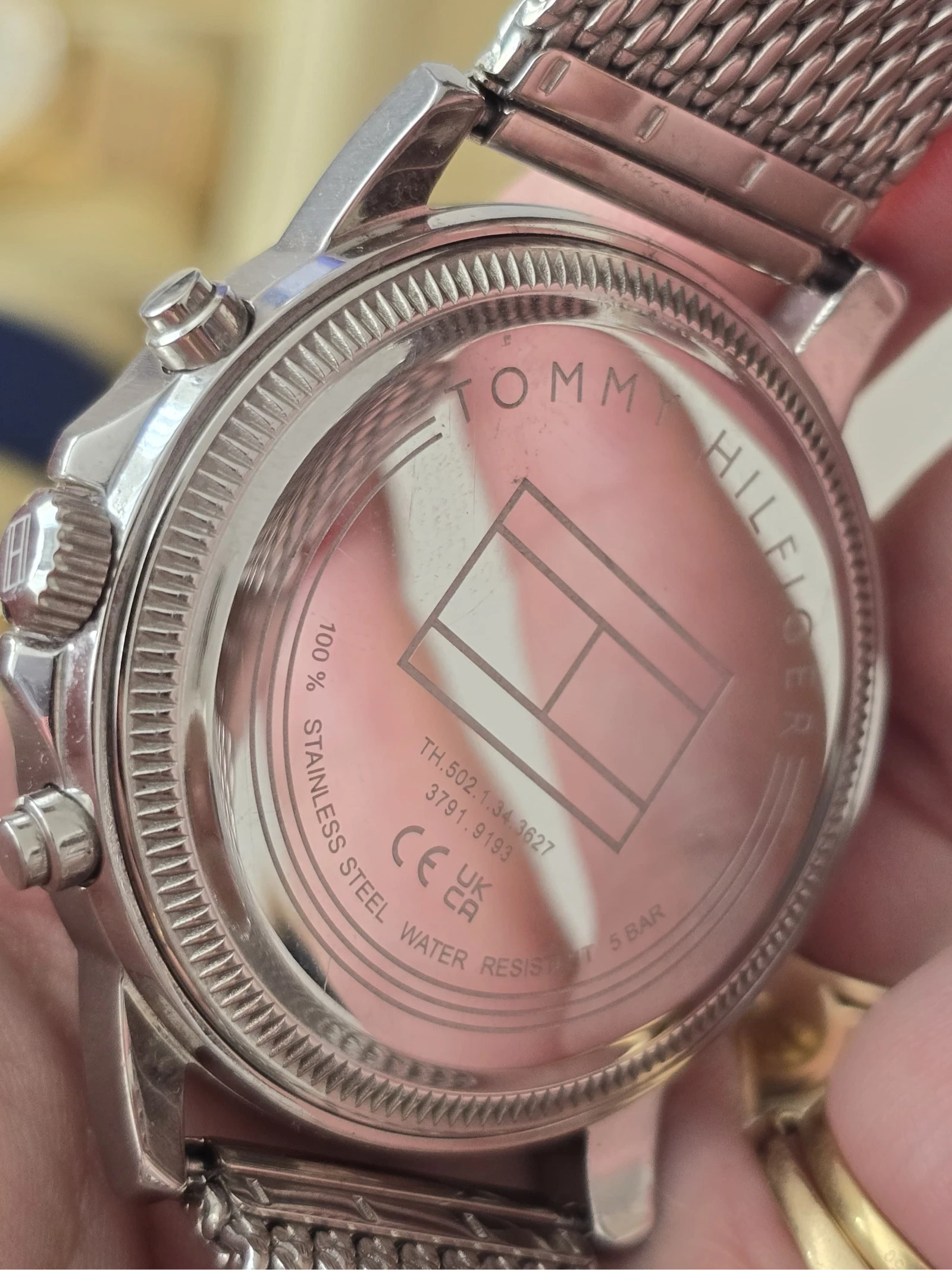 Relógio TOMMY HILFIGER Masculino - Mostrador Azul e Pulseira de Malha Prata – photo 3